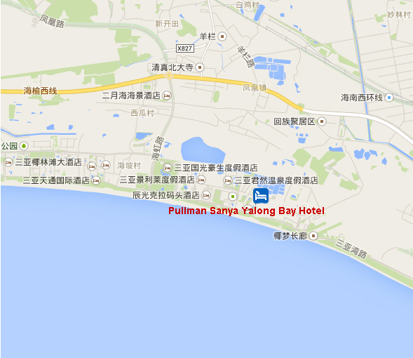 Umgebungsplan des Pullman Sanya Yalong Bay Hotel